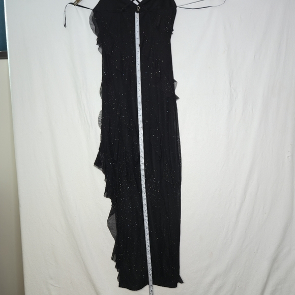 Ladies Long Shimmer Side Slit Spaghetti Strap Dress Size Small - Picture 2 of 9